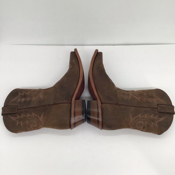 Boulet Ladies Western Selvaggio Leather Wood Snip Toe Boots 2617 Cowgirl Size 8 - Picture 6 of 15